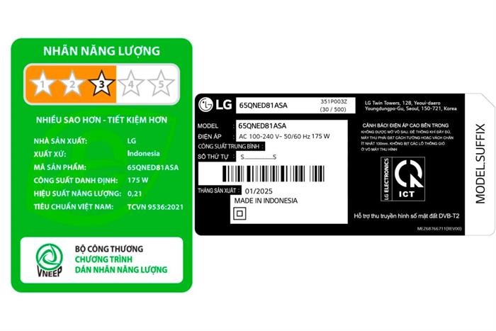 Smart Tivi QNED LG AI 4K 65 inch 65QNED81ASA